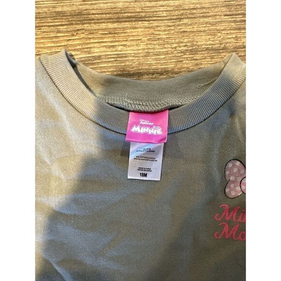 Toddler Girls' Minnie Mouse Printed Sweatshirt Dress - Green 18M. NWT. Y - Picture 5 of 6